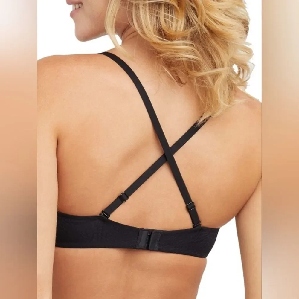 NWT Hanes Comfort Flex Fit Easy Underwire T-shirt Bra Black MHG582 Size L+